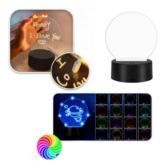 Lampara Acrilico Mesa De Noche Luz Led Rgb 3D Diseño Personalizable